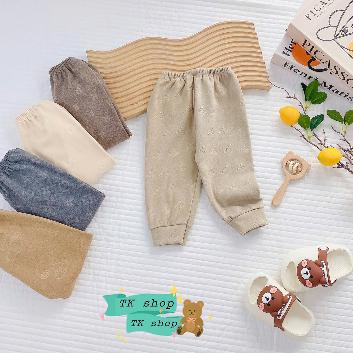 Set 5 Quần zip lông vân nổi (SALE)