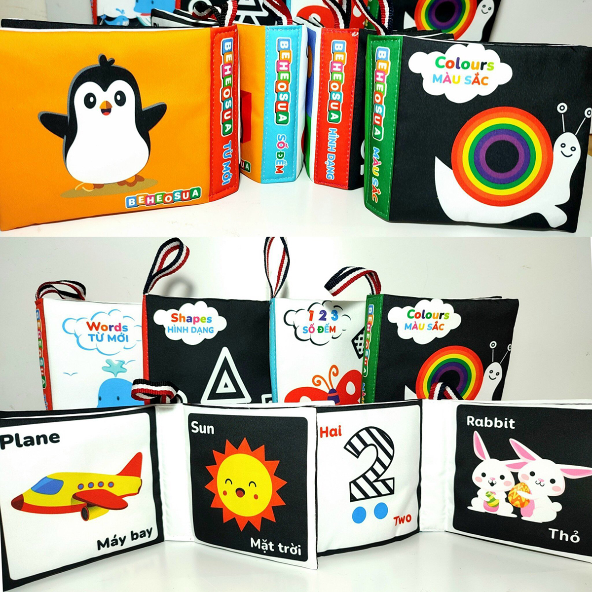 Sách vải kich thích thị giác cho bé