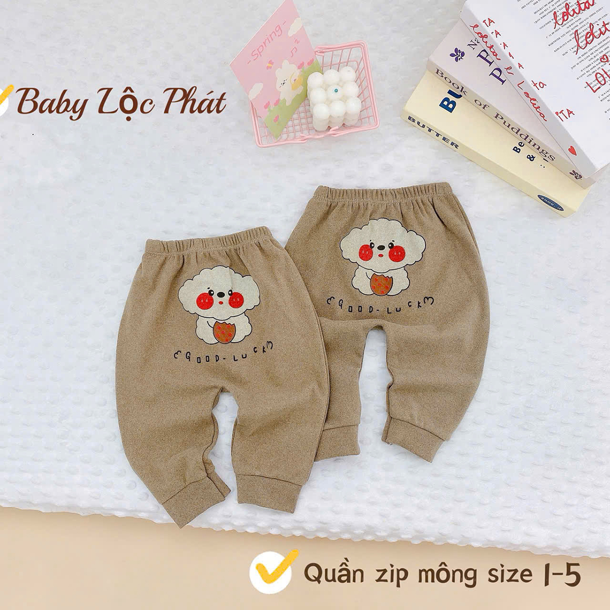 Set 5 Quần zip lông in mông 1 (SALE)