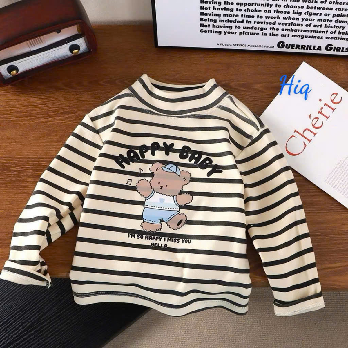 Áo giữ nhiệt Zip lông kẻ nhí 2