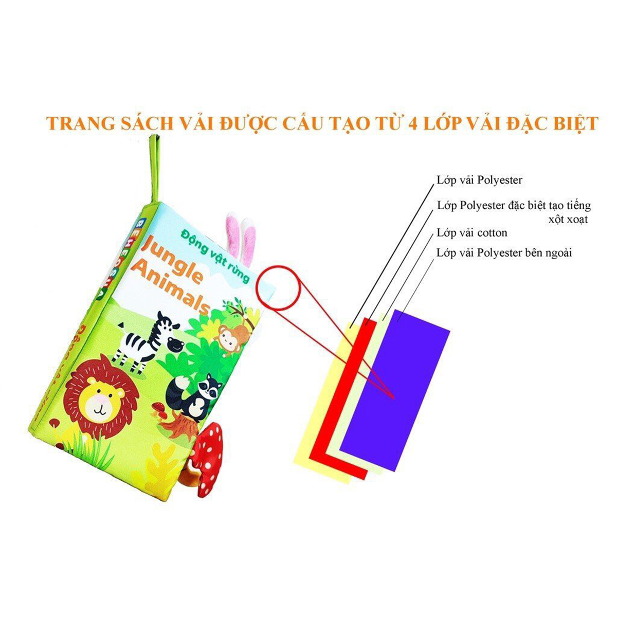 Sách vải nối đuôi cho bé