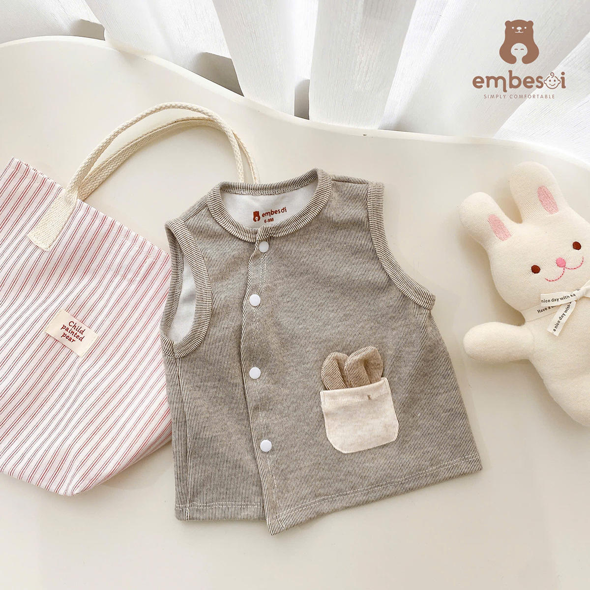 Áo ghi lê len lông thỏ sơ sinh