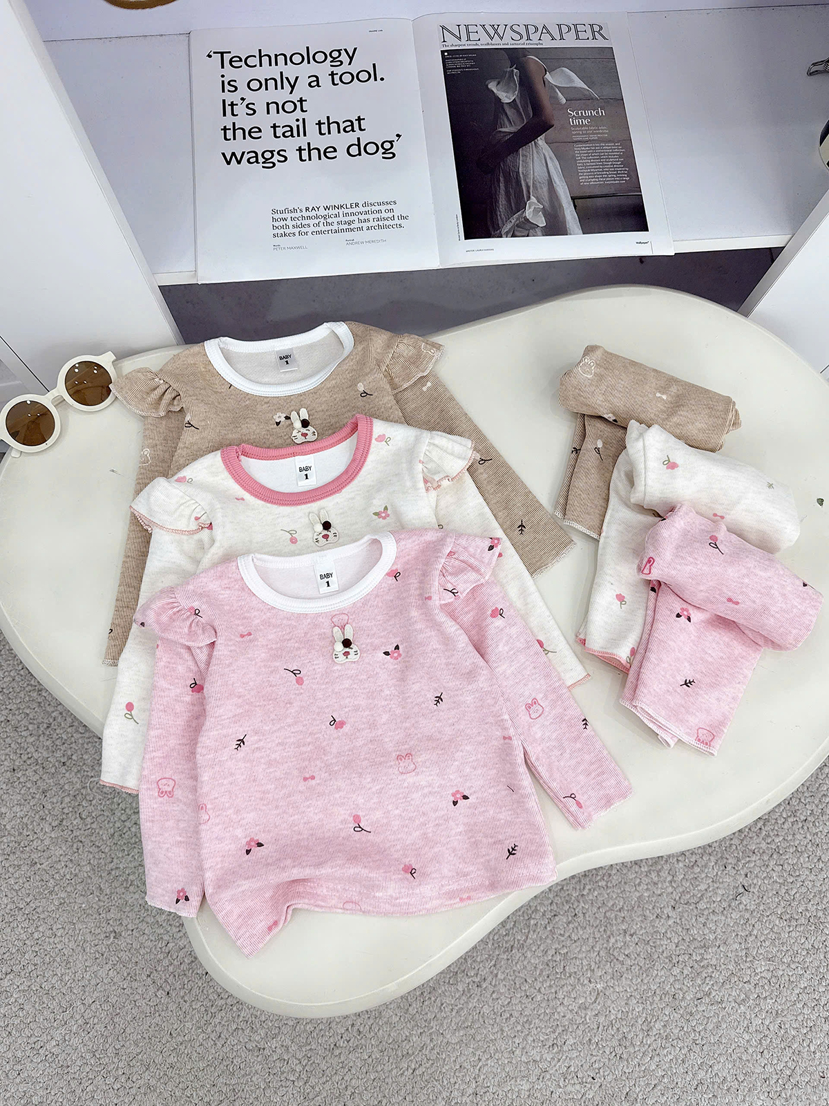 Bộ dài len lông thỏ cánh tiên