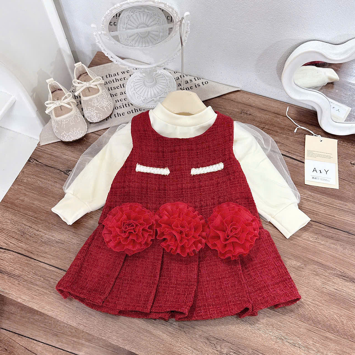 Váy Tết cao cấp 6 (3 hoa)