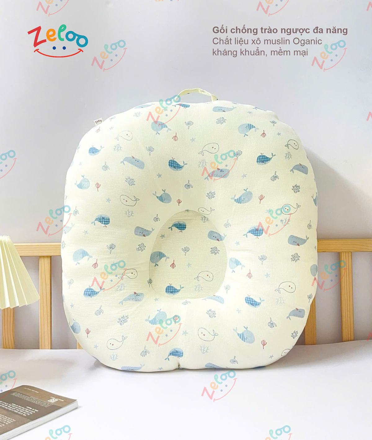 Gối chống trào ngược Zeloo (xô họa tiết)