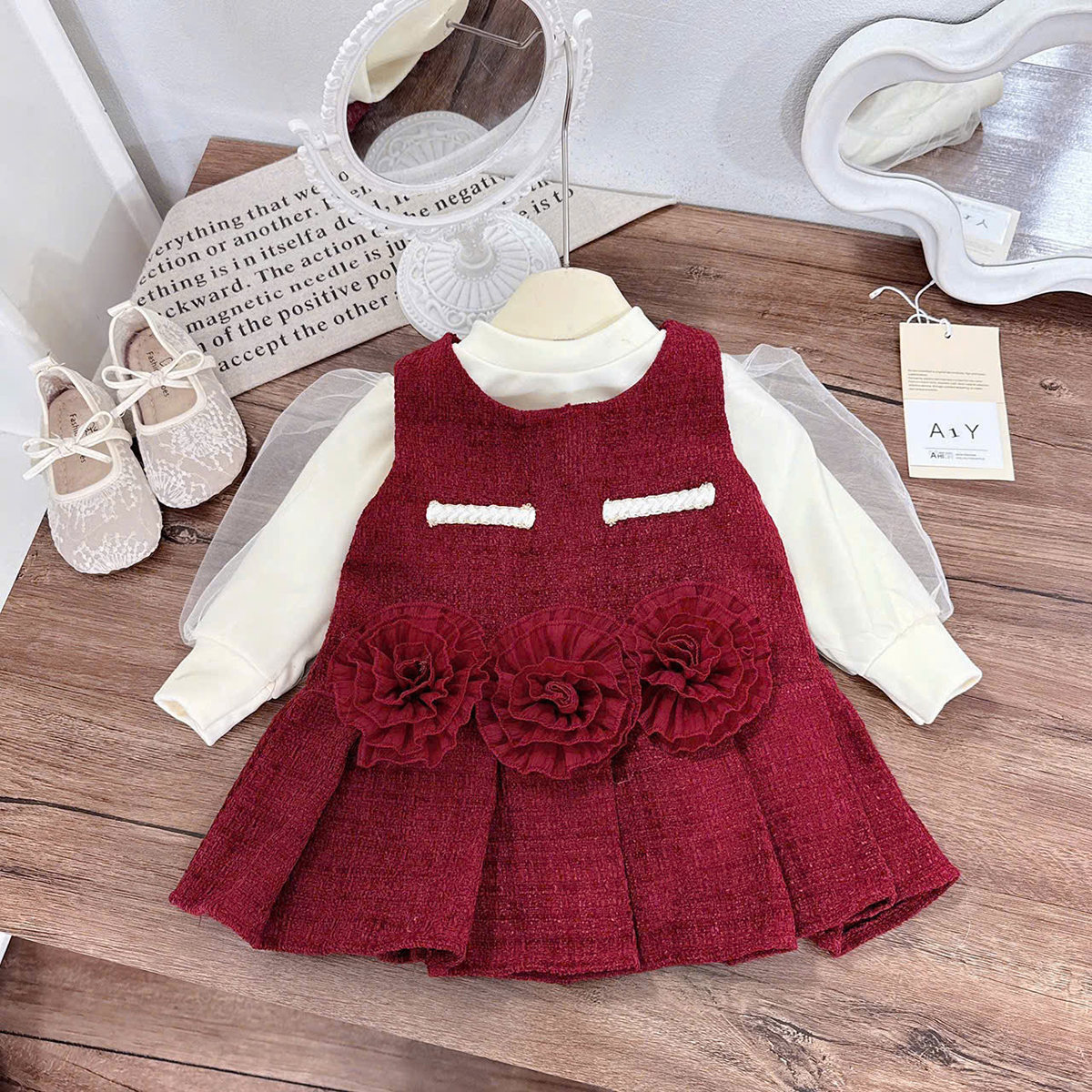 Váy Tết cao cấp 6 (3 hoa)