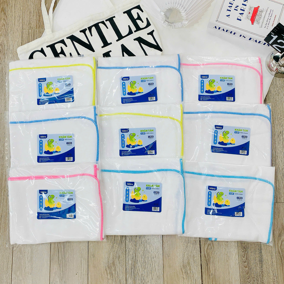 Khăn tắm xô trơn 4 lớp