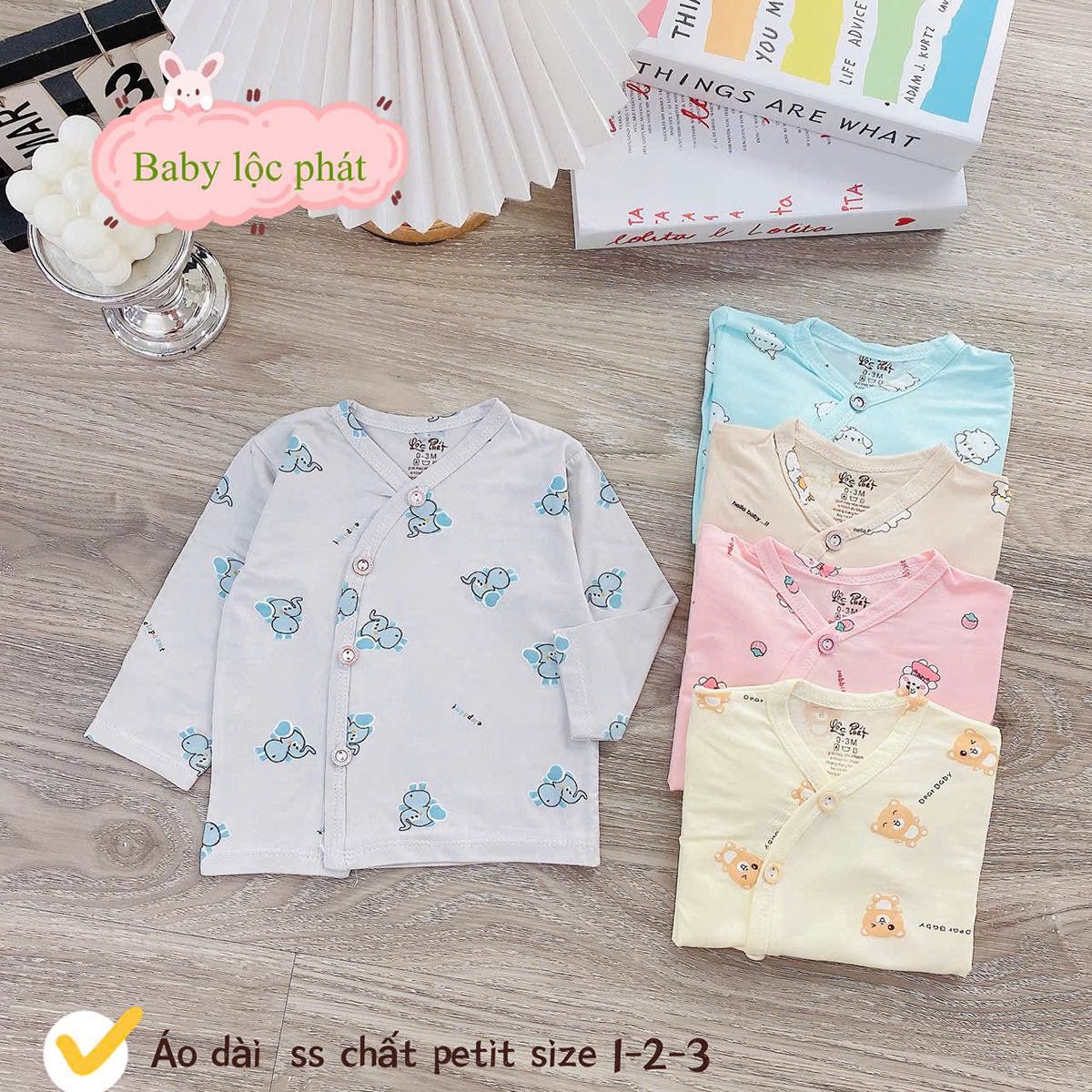 Áo dài sơ sinh Lộc Phát (cúc)