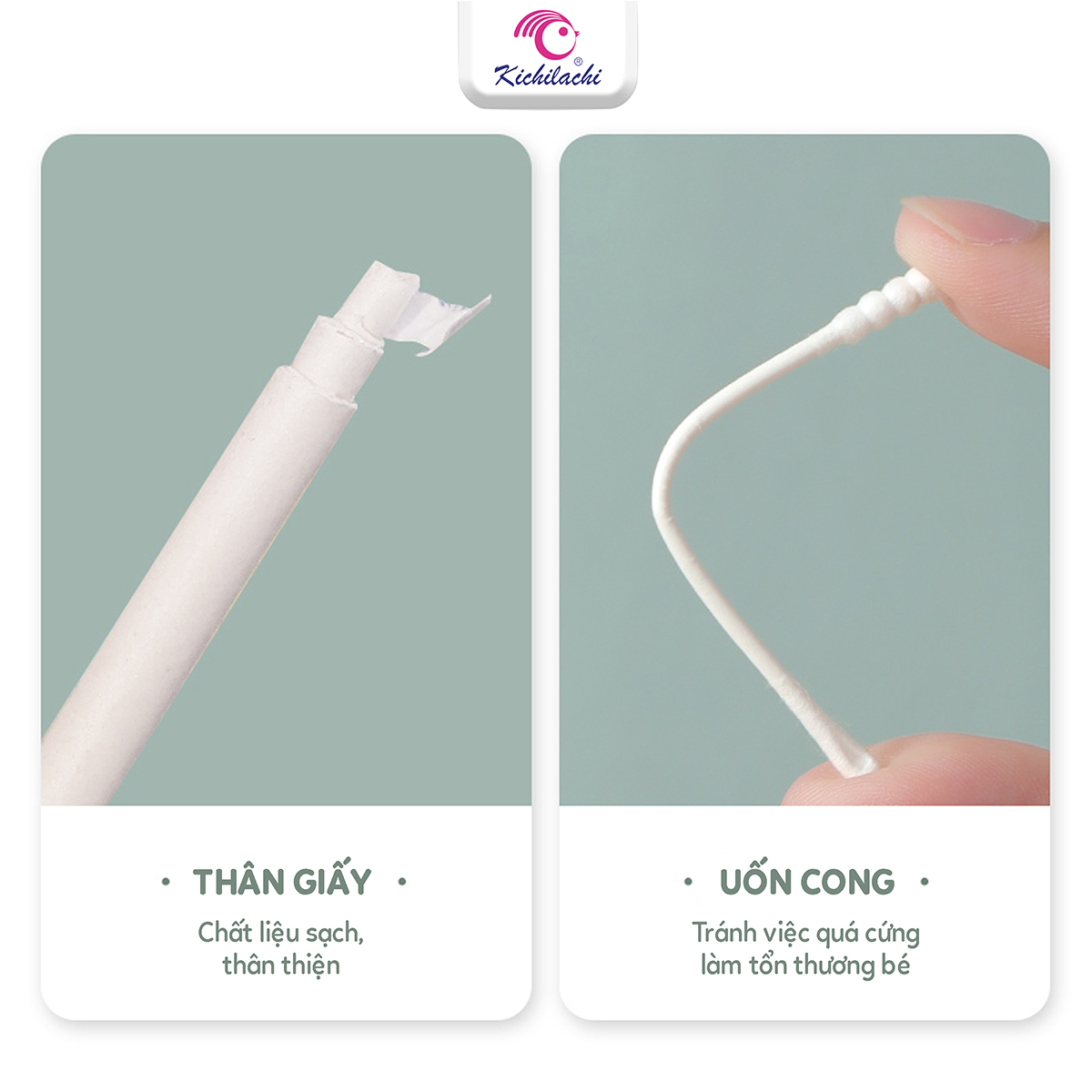 Tăm bông TE Kichi 200pcs (hồng)