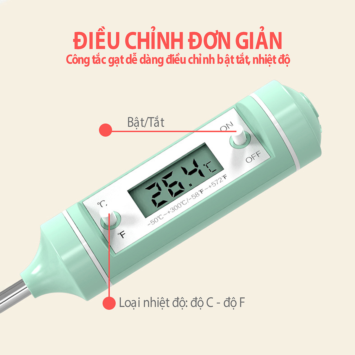 Nhiệt kế đo nhiệt độ sữa/nước tắm Kichi