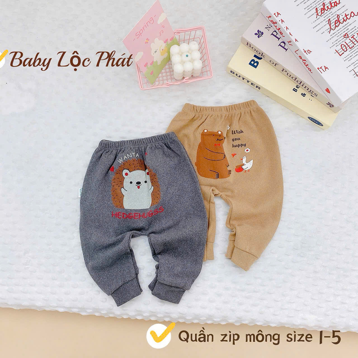 Quần zip lông in mông 1