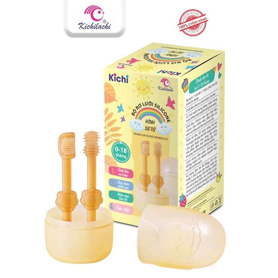 Set 2 rơ lưỡi silicone vàng Kichi