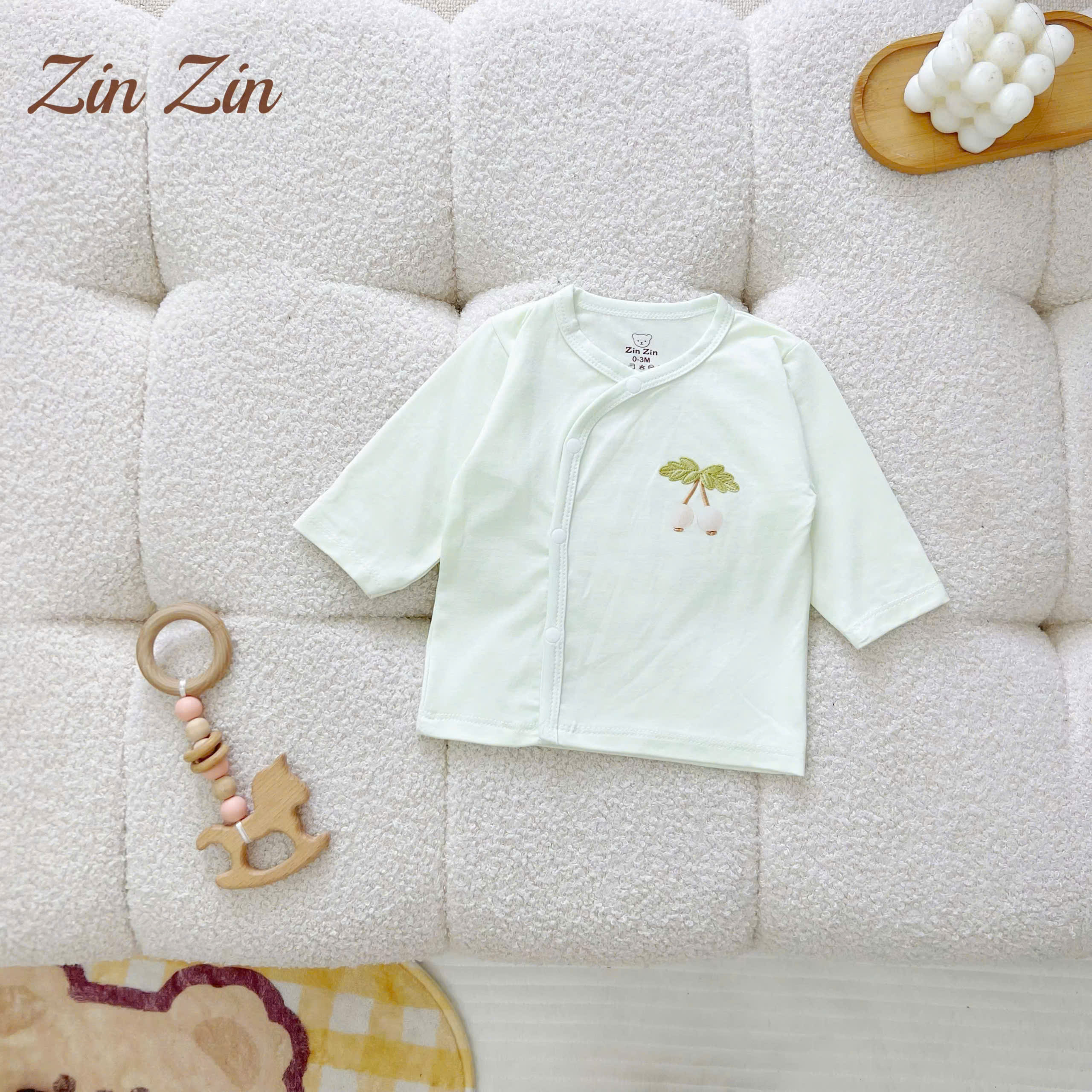 Áo dài sơ sinh Zinzin (cúc)