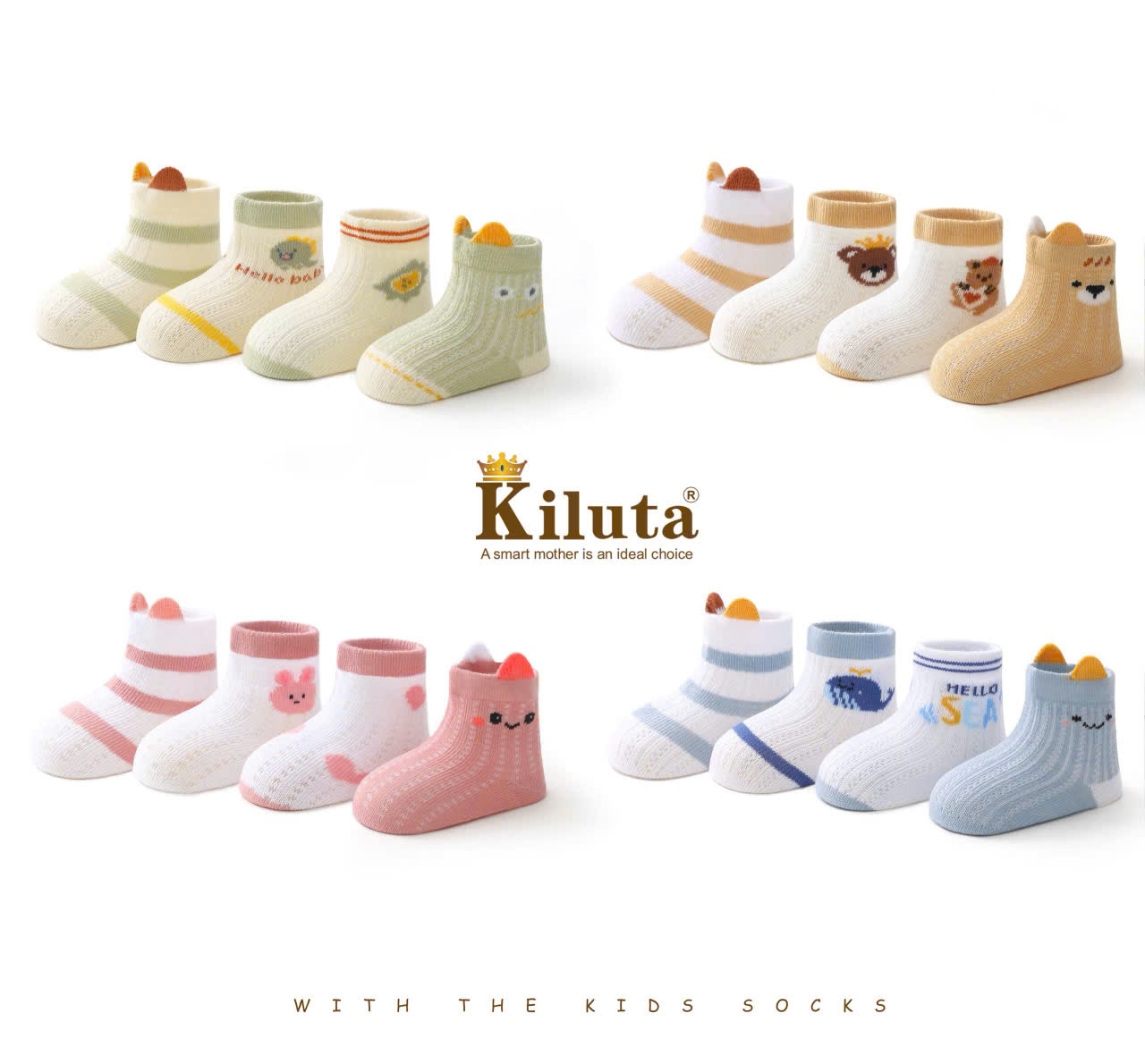 Set 4đ tất lưới nhí đẹp Kiluta