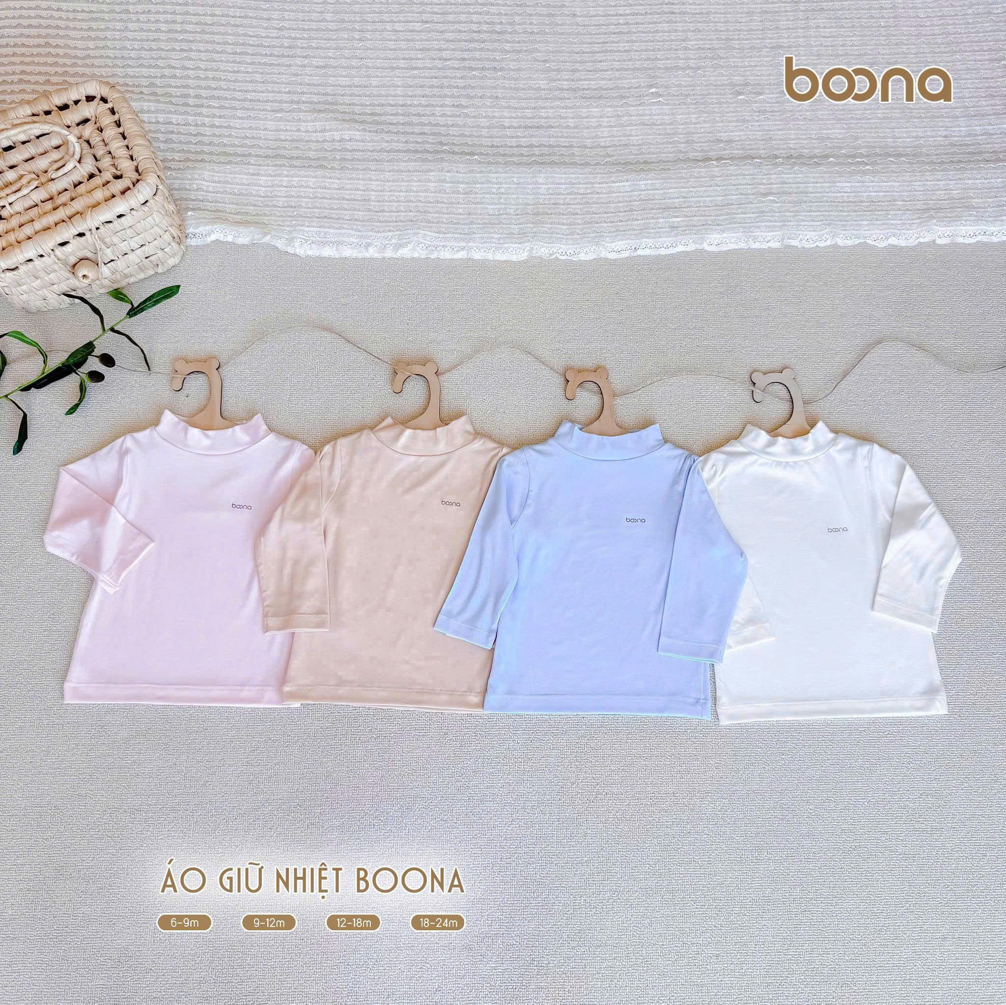 Áo thun lạnh cổ cao Boona màu