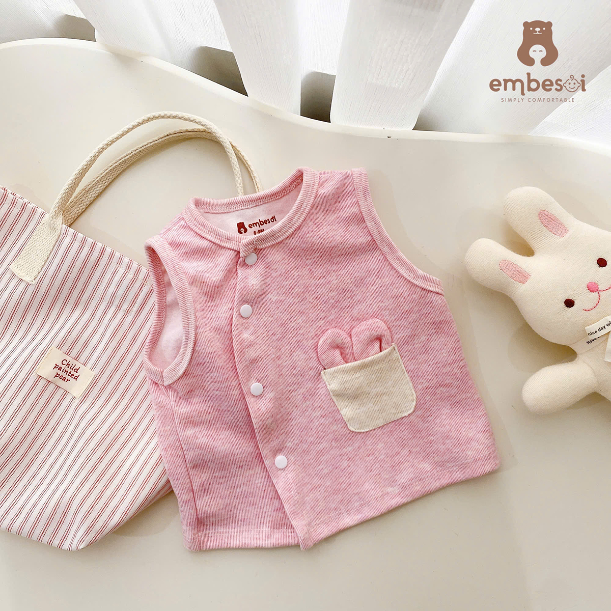 Áo ghi lê len lông thỏ sơ sinh