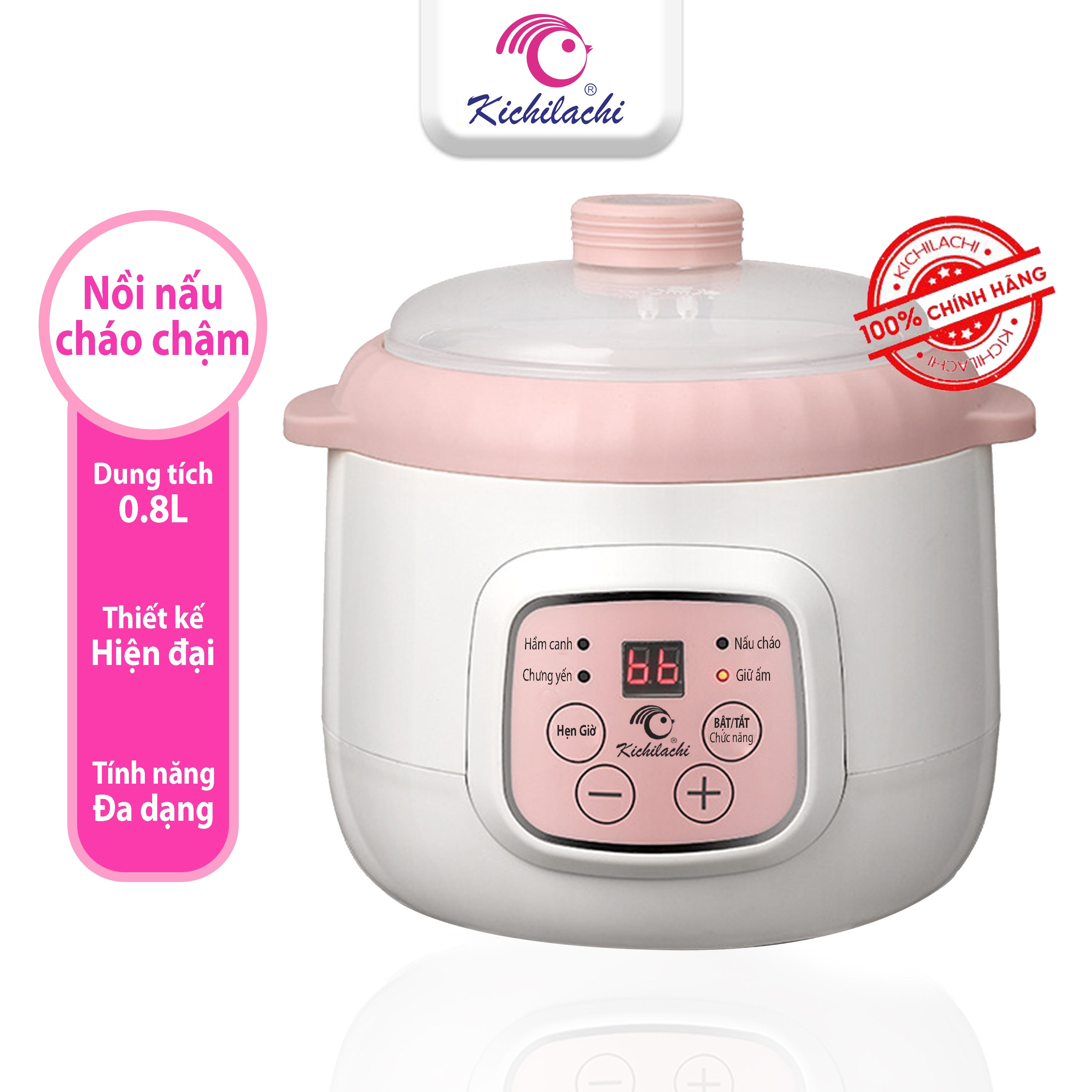 Nồi nấu cháo chậm Kichi 0.8l