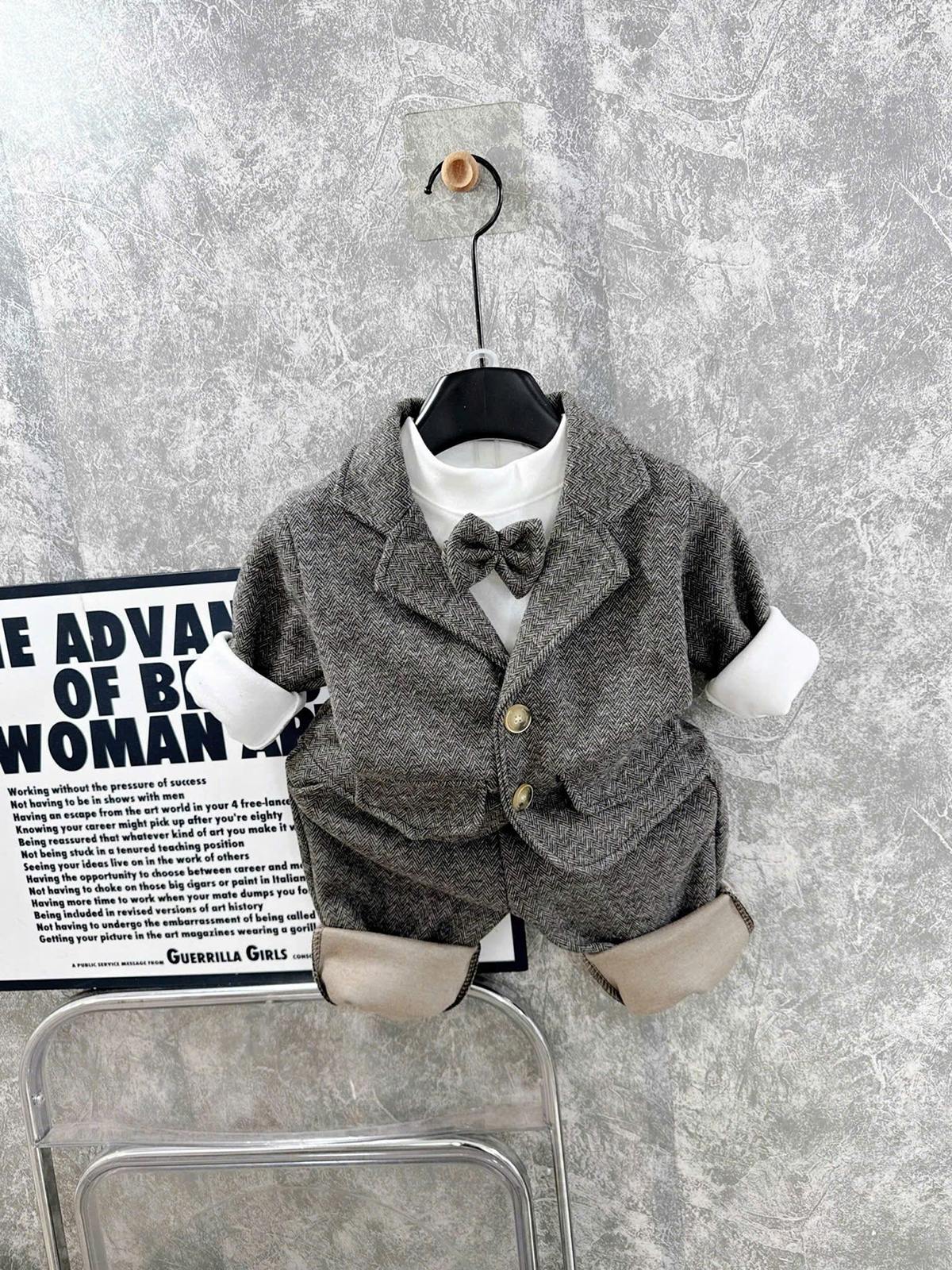 Set vest công tử bé trai kẻ