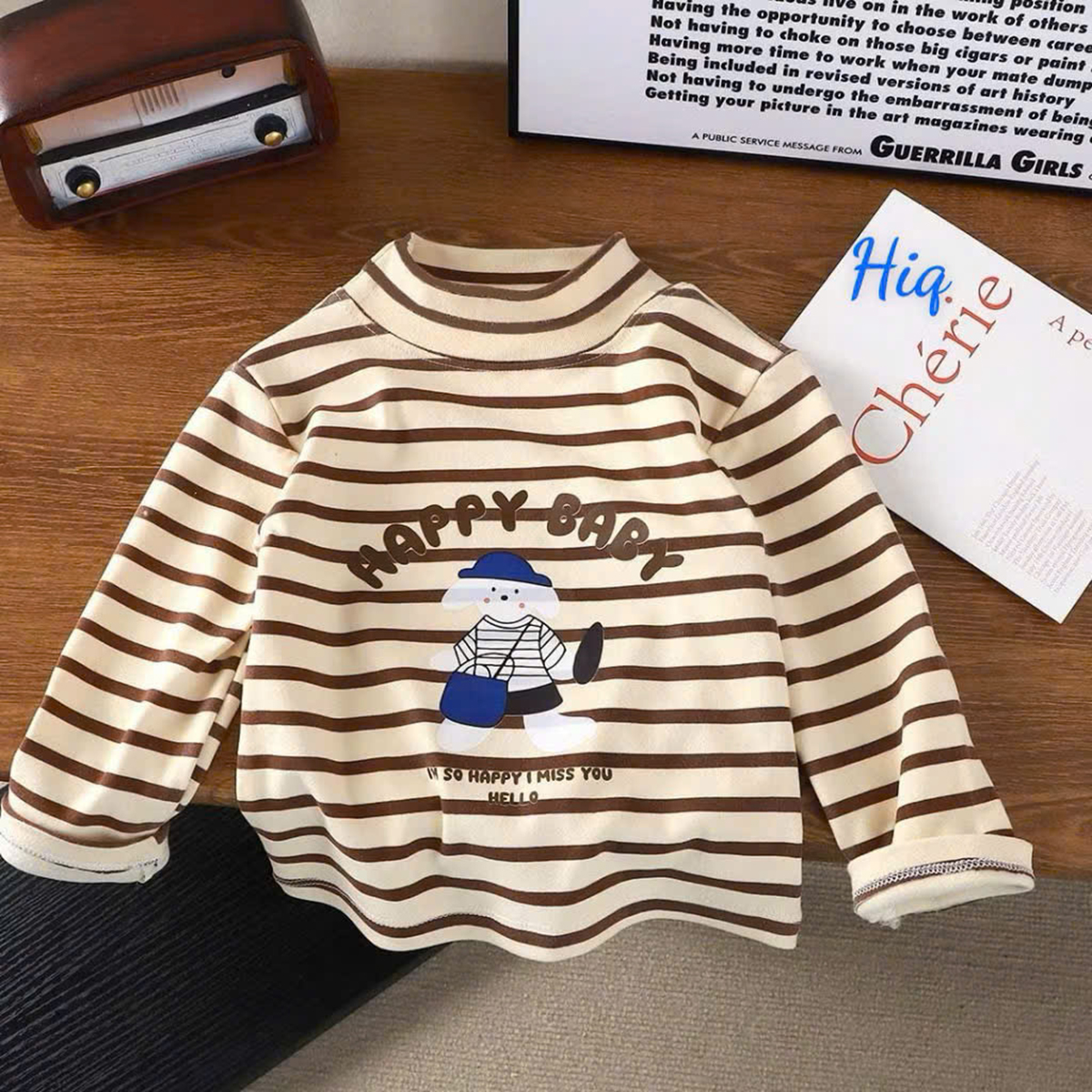 Áo giữ nhiệt Zip lông kẻ nhí 2