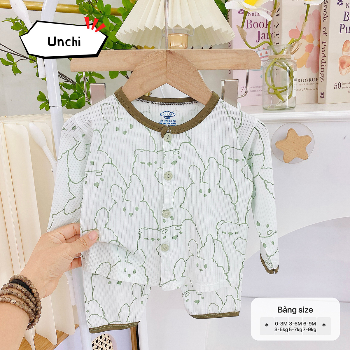 Bộ dài sơ sinh Unchi 1