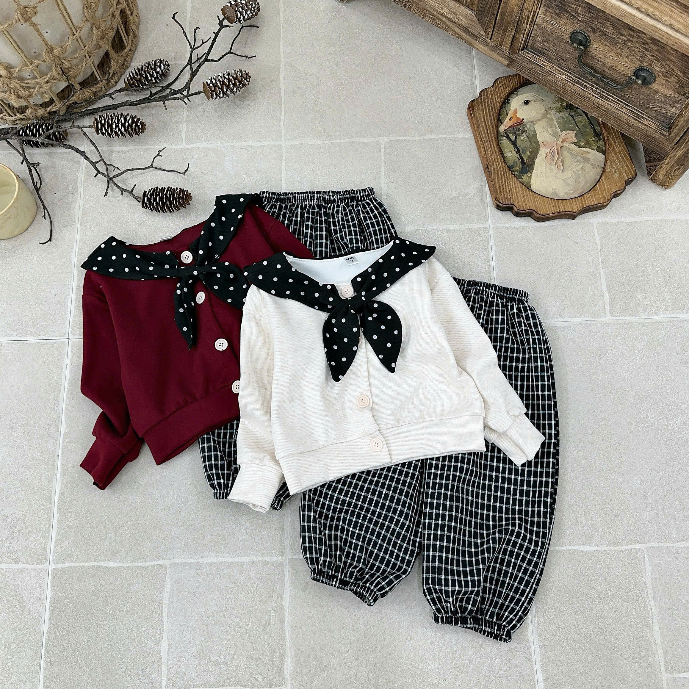 Bộ dài kèm khăn cổ cao cấp