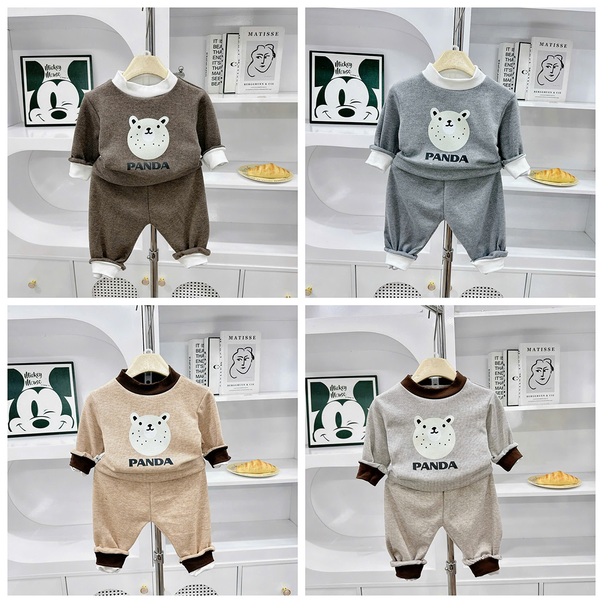 Bộ dài len lông thỏ cổ 3p