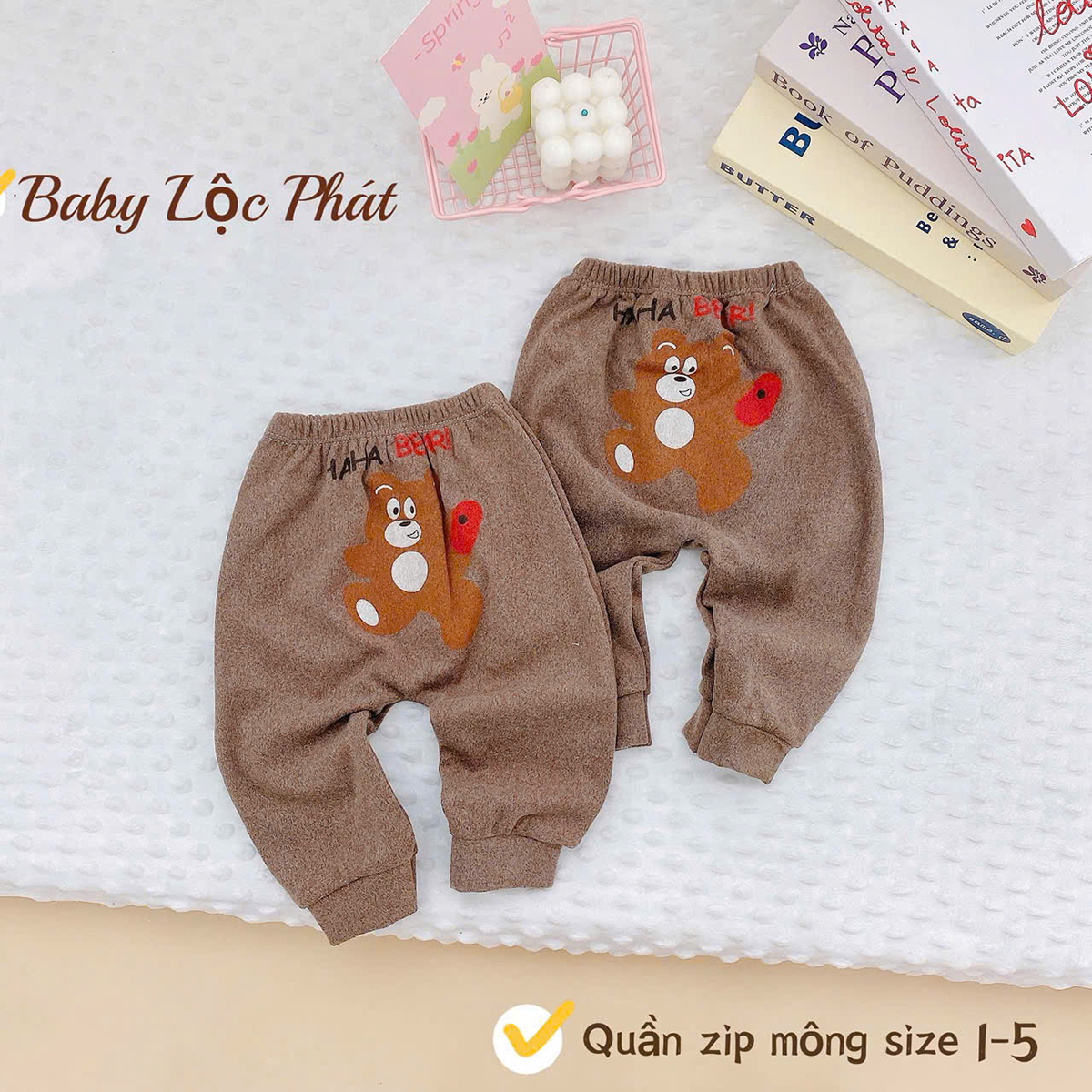 Set 5 Quần zip lông in mông 1 (SALE)