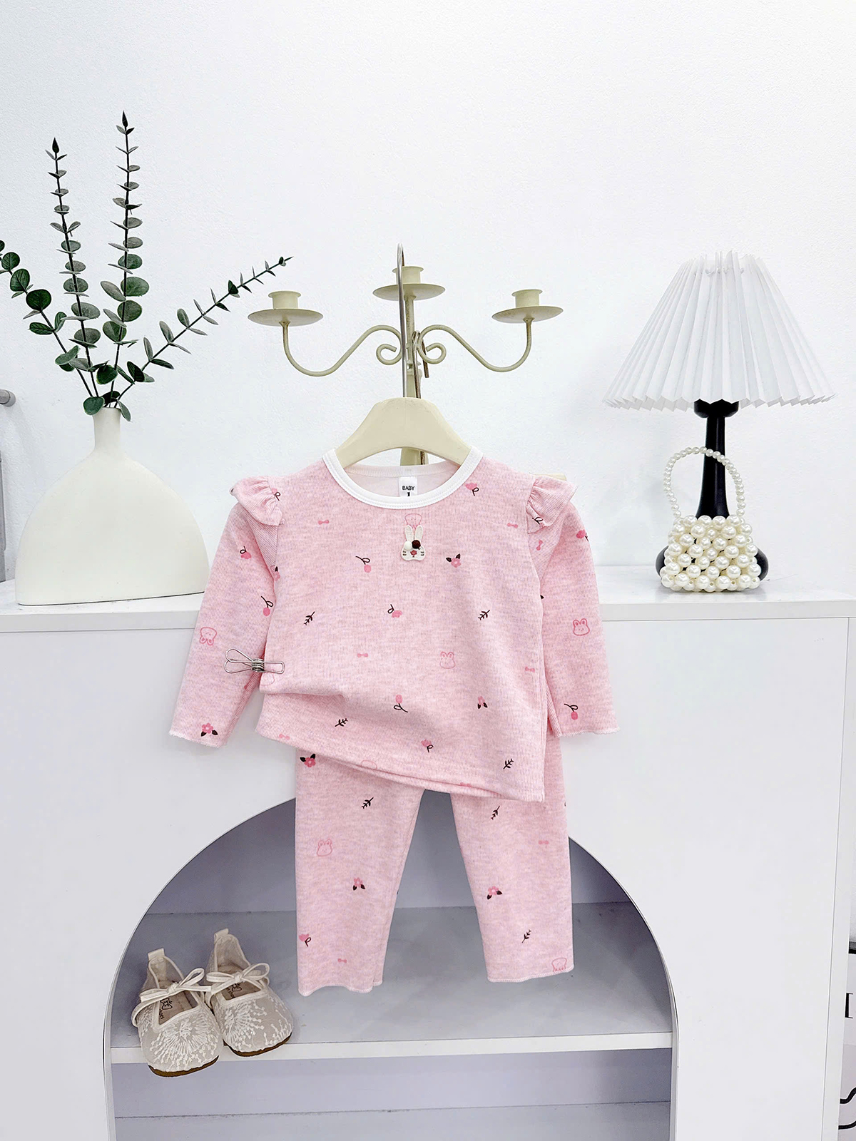 Bộ dài len lông thỏ cánh tiên