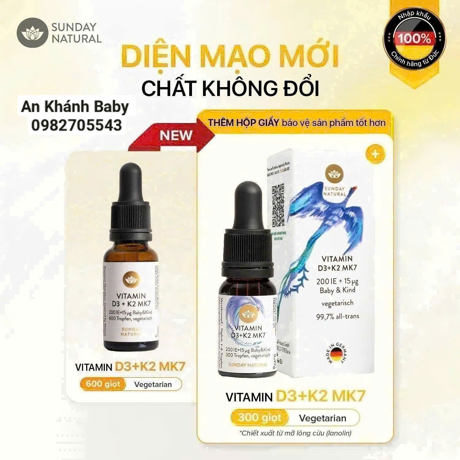 Vitamin D3MK7 Sunatural 10ml (Đức)