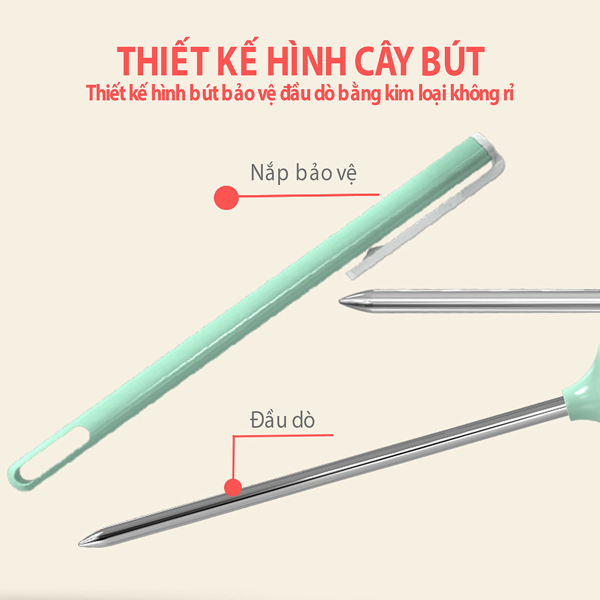 Nhiệt kế đo nhiệt độ sữa/nước tắm Kichi