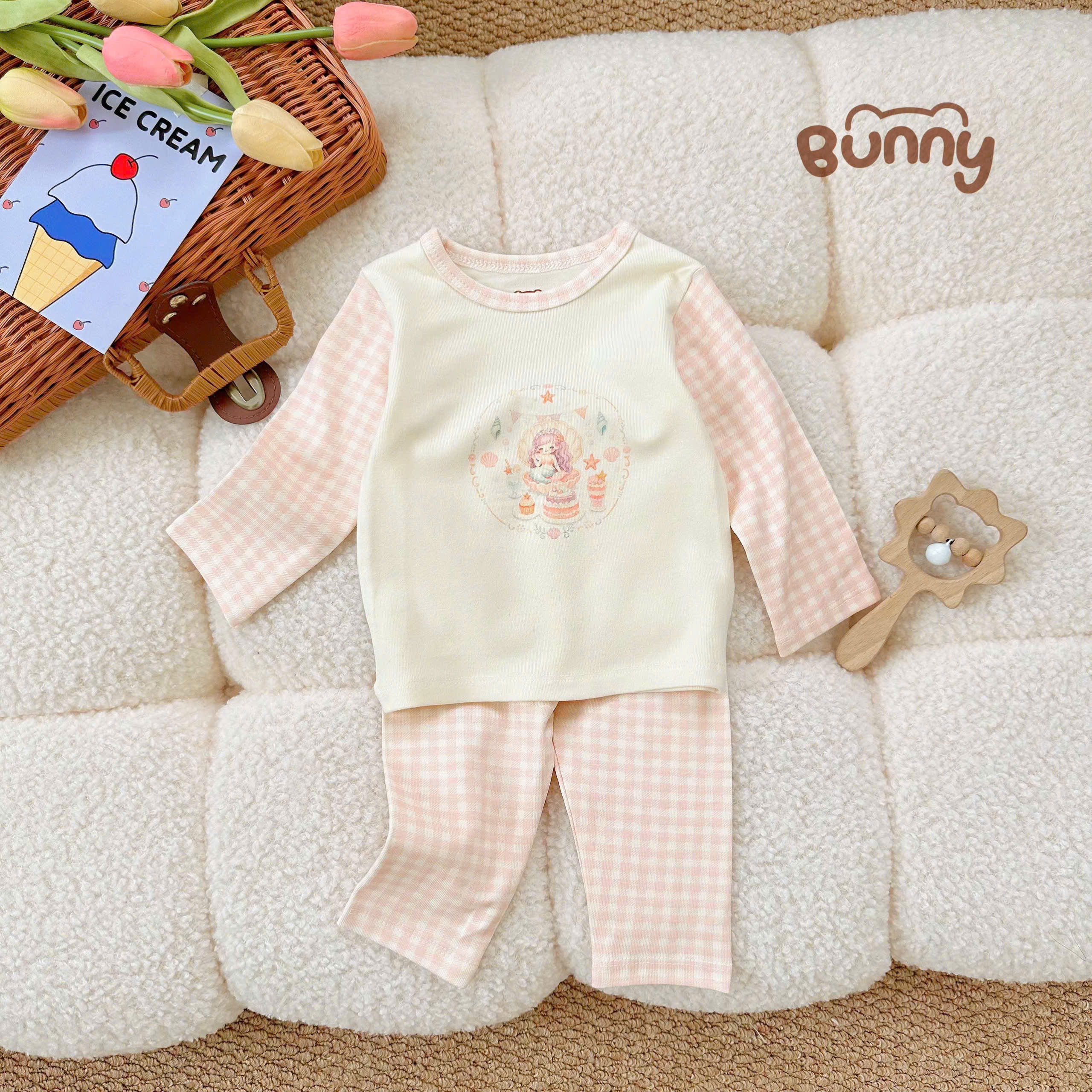 Bộ dài Cotton Bunny cao cấp 2