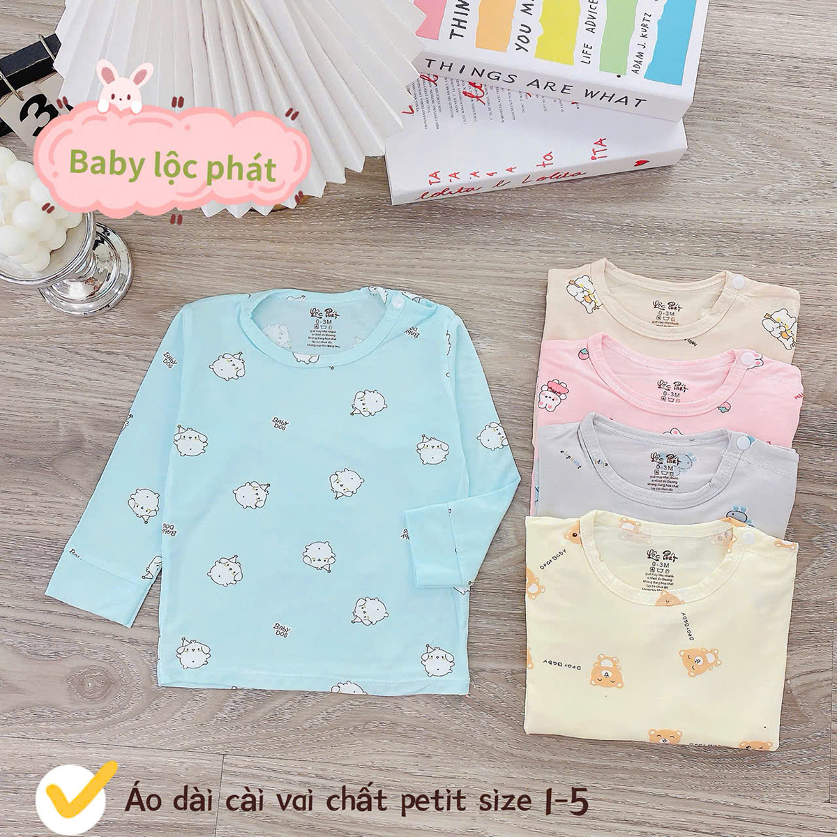 Áo dài sơ sinh Lộc Phát (cài vai)