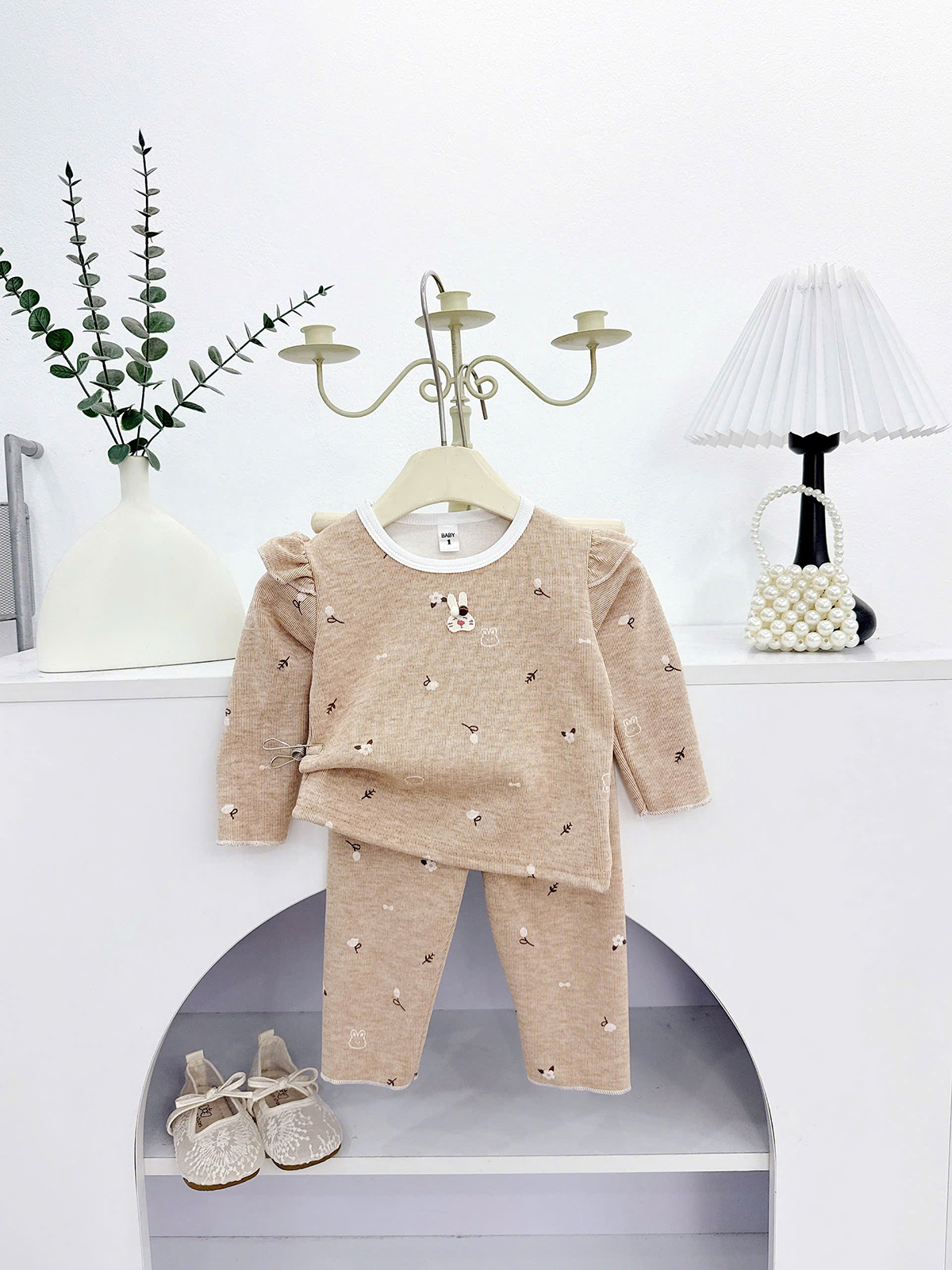 Bộ dài len lông thỏ cánh tiên