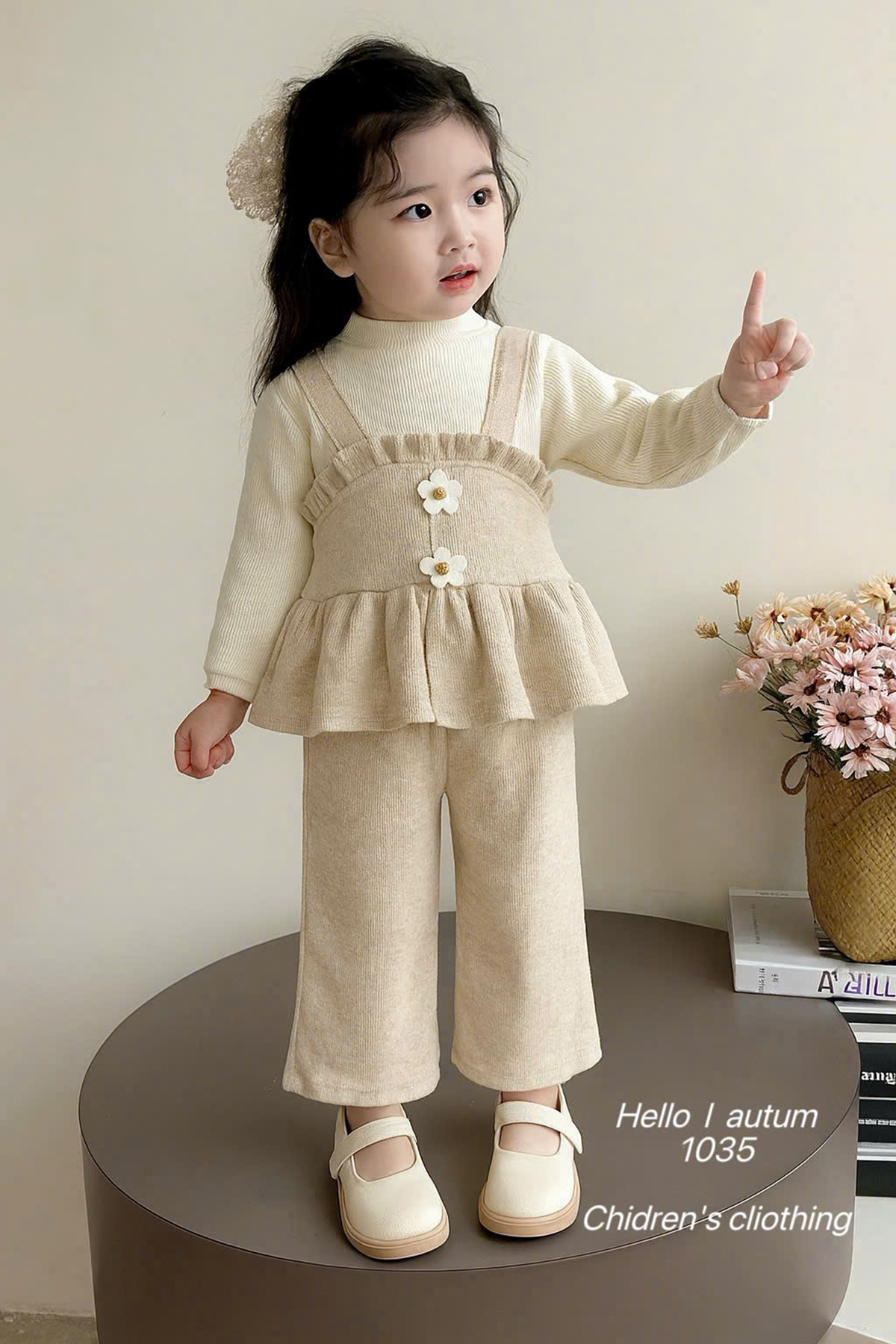 Bộ dài len lông thỏ hoa