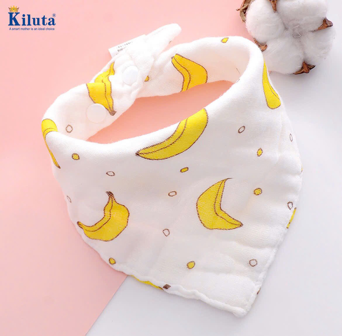 Set 5 khăn yếm tam giác xô nhăn