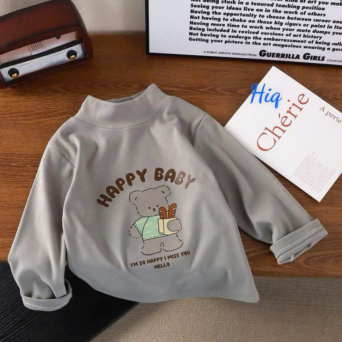 Áo giữ nhiệt Zip lông kẻ nhí 2