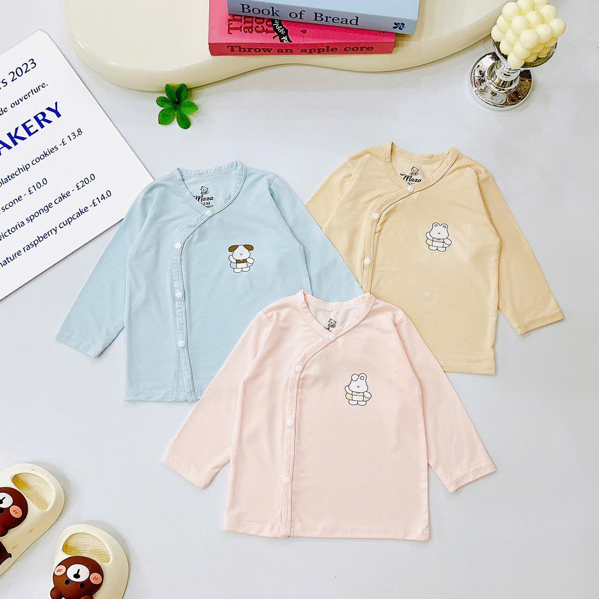 Áo dài sơ sinh Mazakid (cúc)