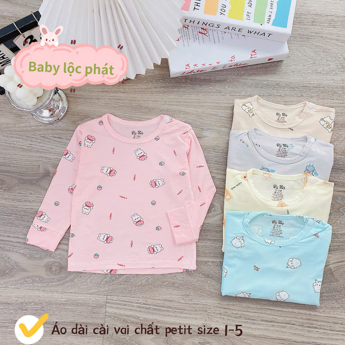 Áo dài sơ sinh Lộc Phát (cài vai)