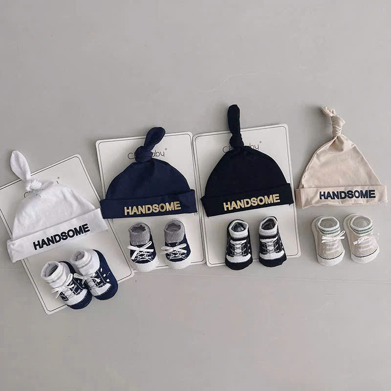 Set mũ tất bé trai (củ tỏi)