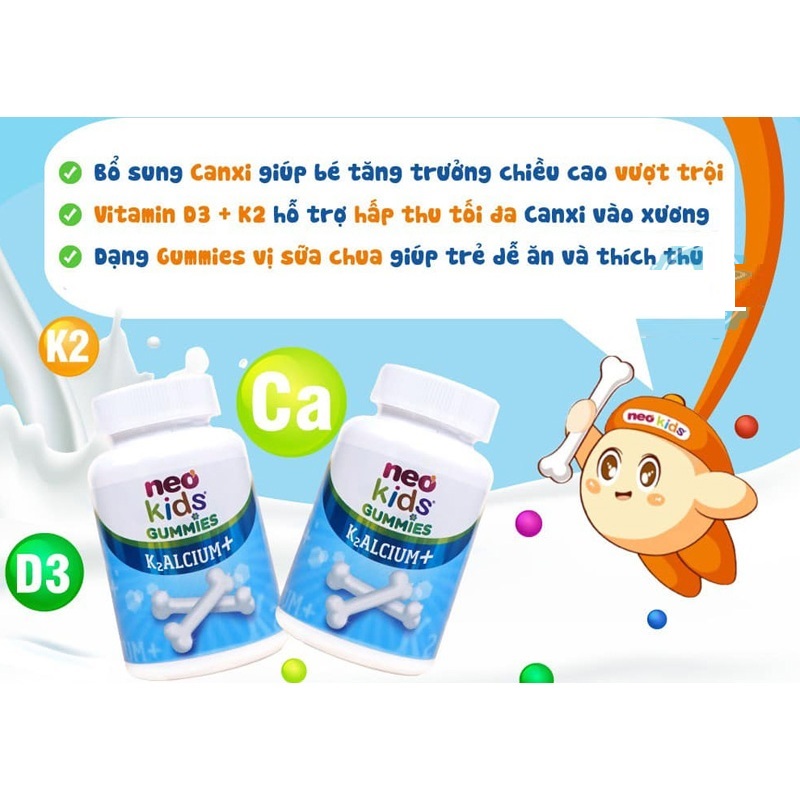 Canxi viên nhai Neo kids 60v (3y+)