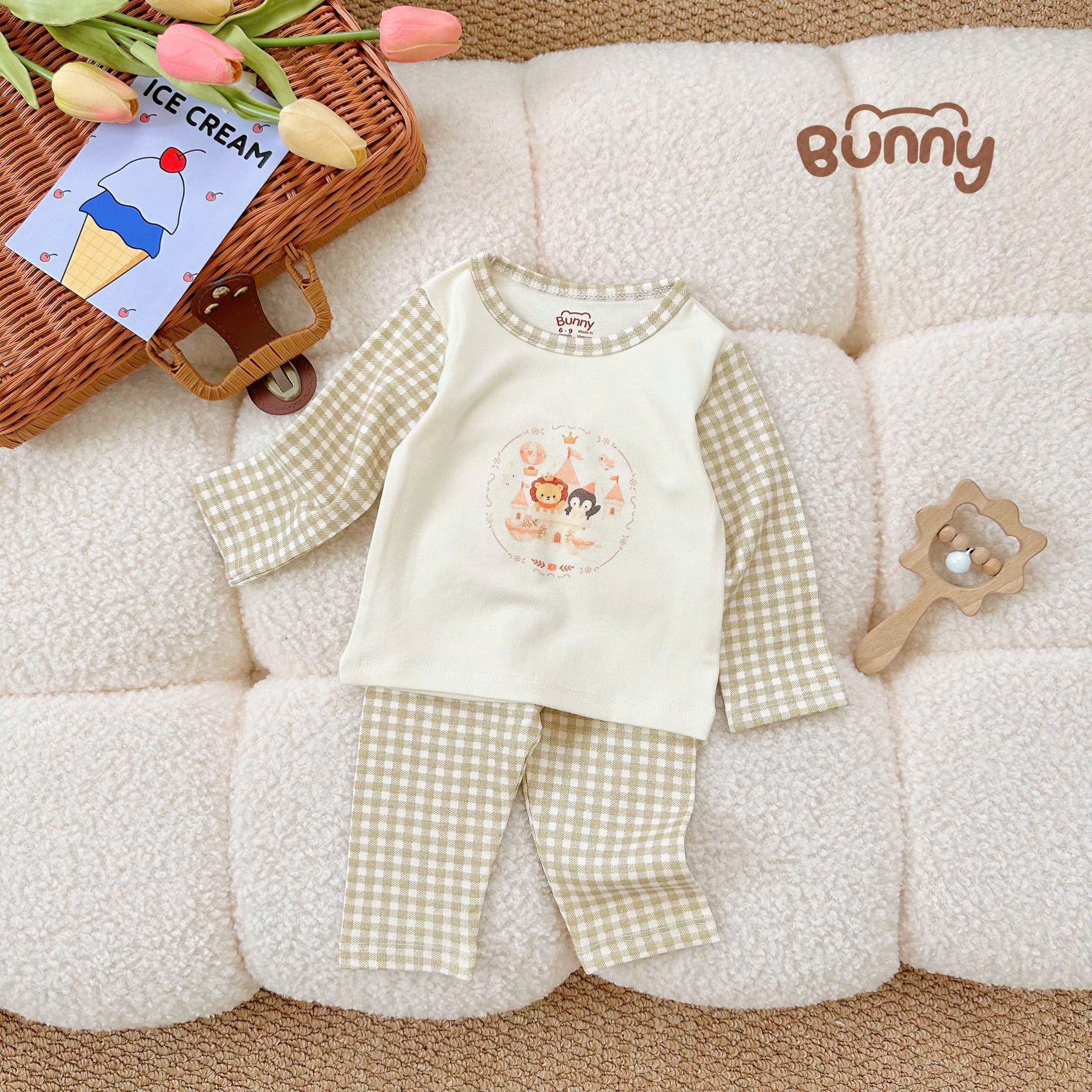 Bộ dài Cotton Bunny cao cấp 2