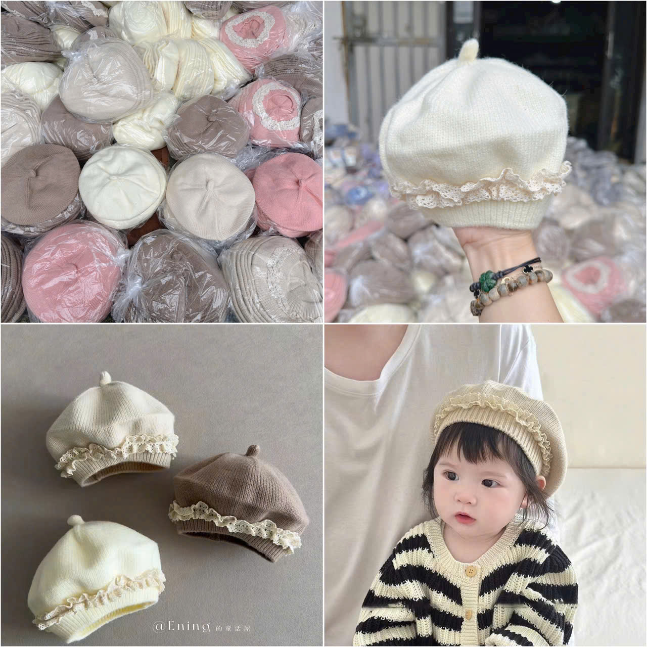 Mũ len nồi phổi ren