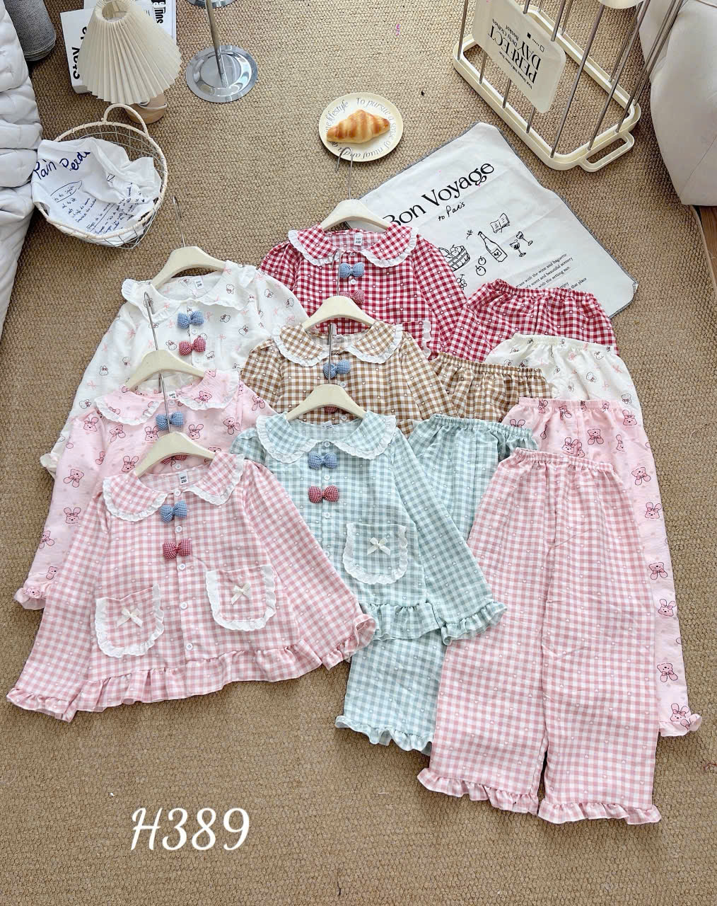 Bộ dài bé gái bèo xô lụa đẹp