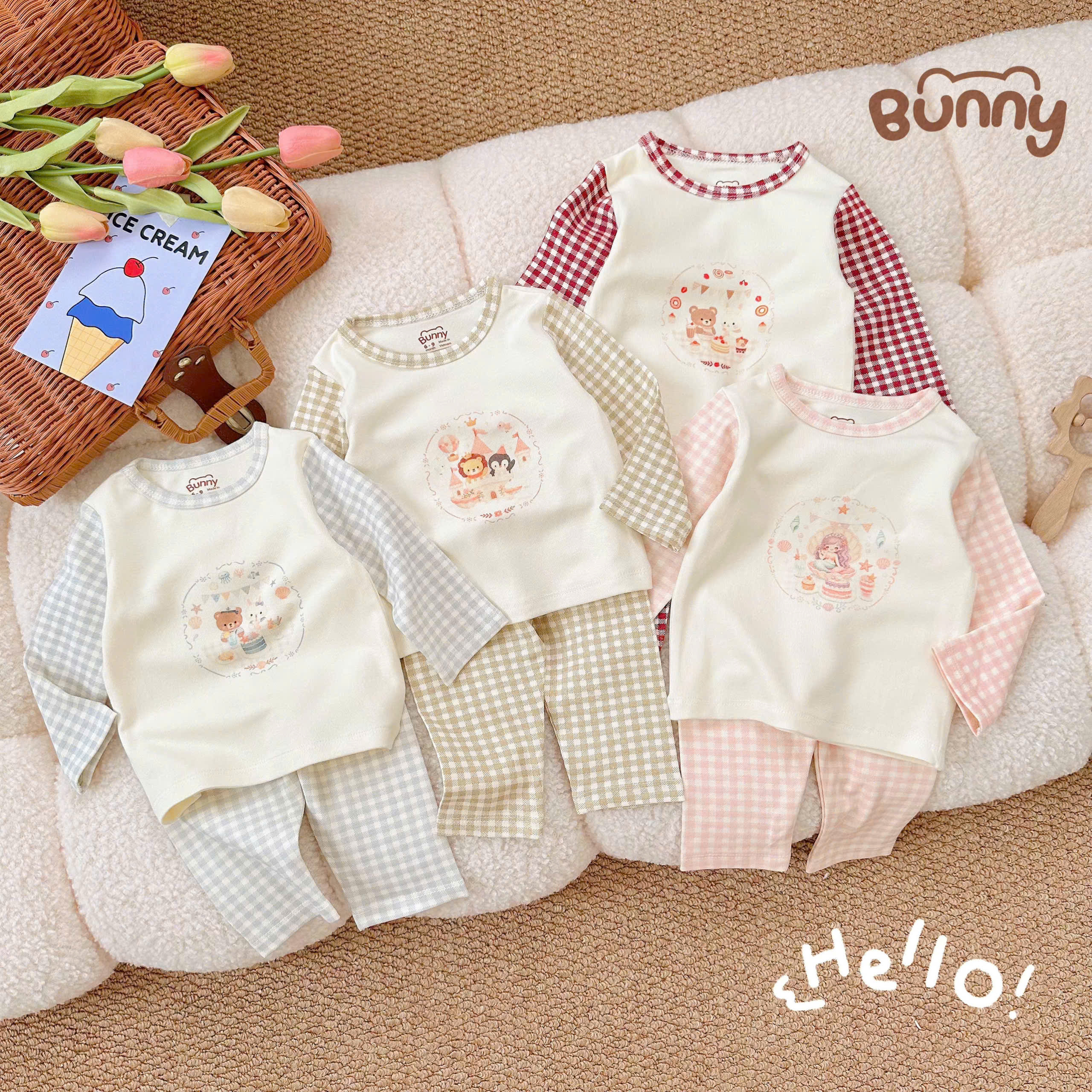 Bộ dài Cotton Bunny cao cấp 2
