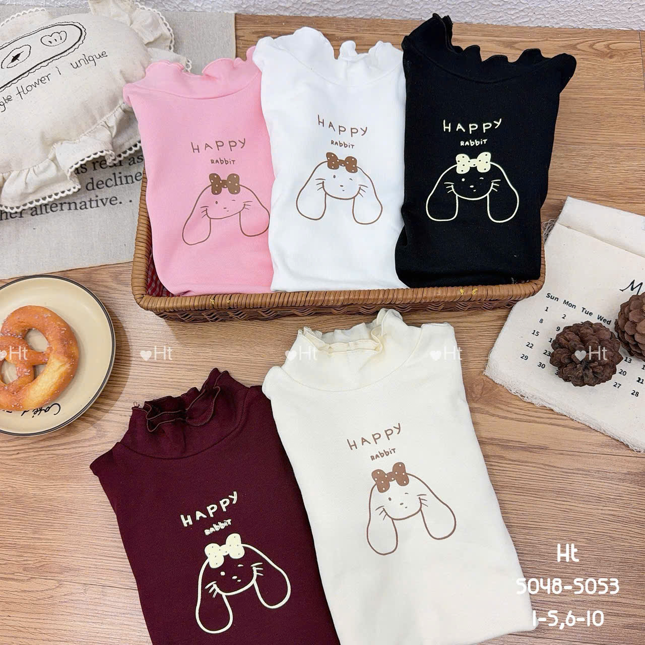 Áo giữ nhiệt cotton cổ bèo thỏ (nhí)