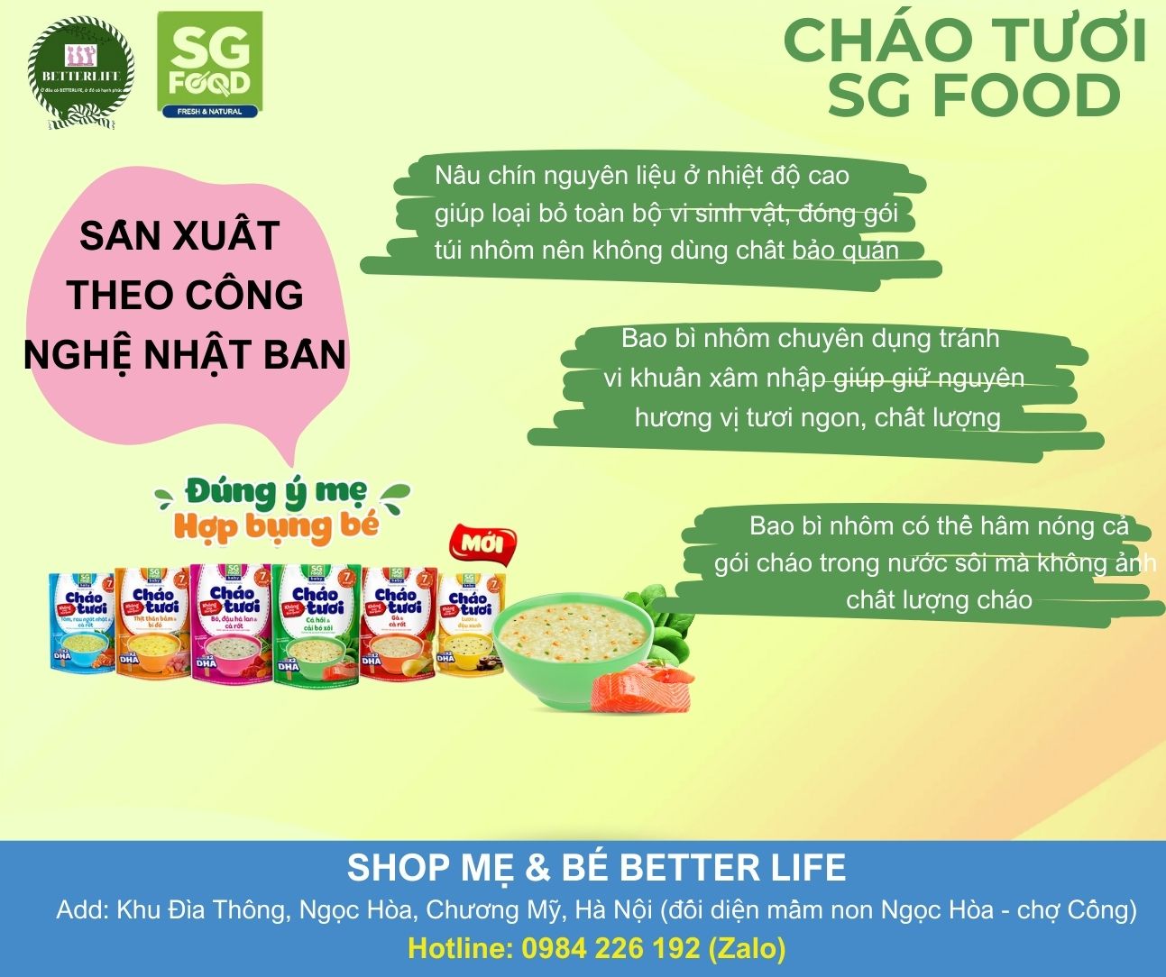 Cháo tươi SGF Baby 240g (7m+)