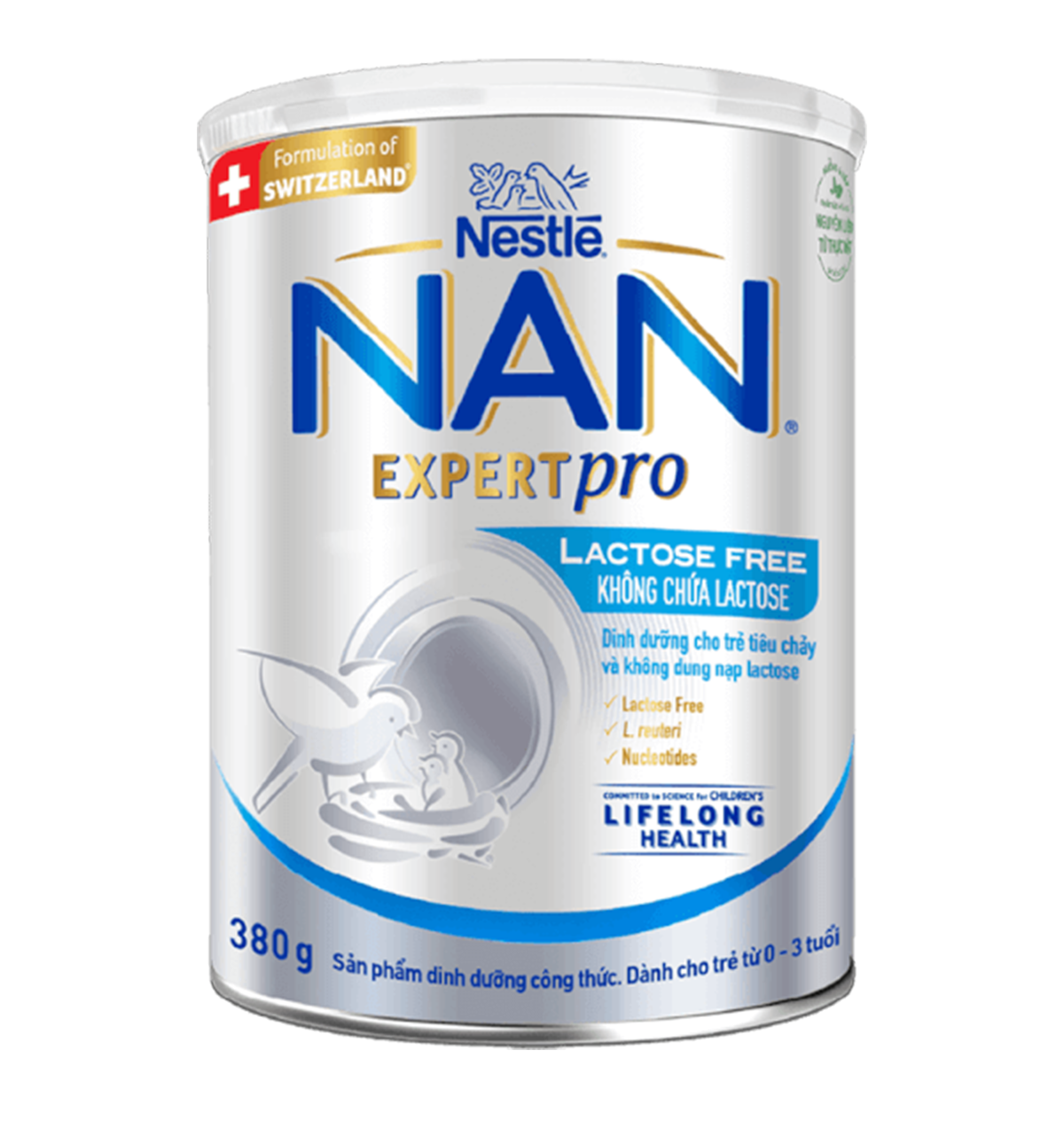 Sữa bột Nan bạc không Lactose 380g (0-3y)