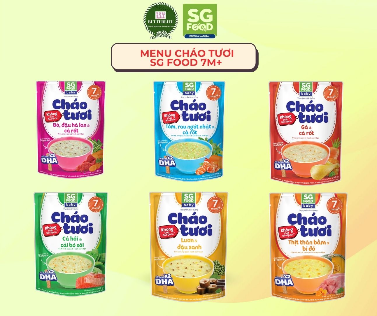 Cháo tươi SGF Baby 240g (7m+)