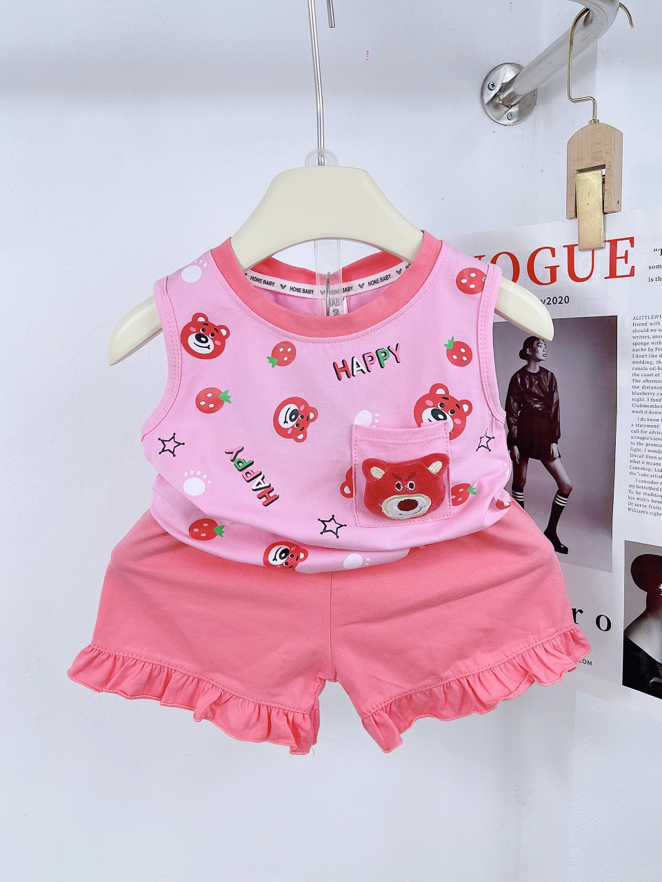 Bộ 3 lỗ gấu dâu bé gái