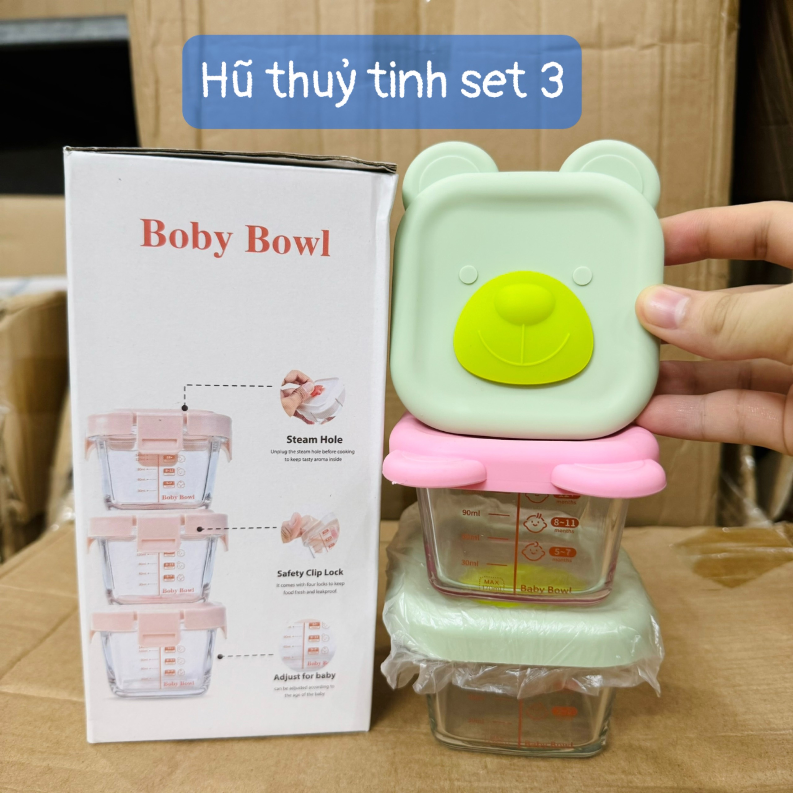 Hũ thủy tinh chia vạch Baby bowl